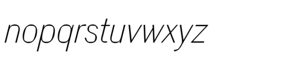 Grollera Narrow Thin Oblique Font LOWERCASE