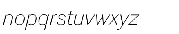 Grollera Thin Oblique Font LOWERCASE
