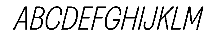 Greed TRIAL CondensedLightItalic Instance Font UPPERCASE