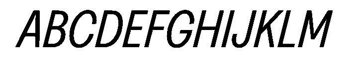 Greed TRIAL CondensedRegularItalic Instance Font UPPERCASE