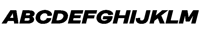 Greed TRIAL ExtendedHeavyItalic Instance Font UPPERCASE