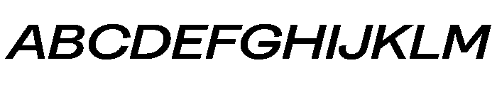 Greed TRIAL ExtendedMediumItalic Instance Font UPPERCASE