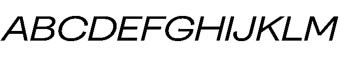 Greed TRIAL ExtendedRegularItalic Instance Font UPPERCASE