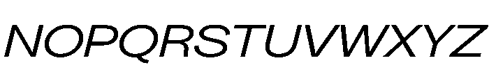 Greed TRIAL ExtendedRegularItalic Instance Font UPPERCASE