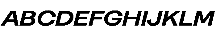 Greed TRIAL ExtendedSemiBoldItalic Instance Font UPPERCASE