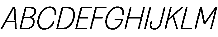 Greed TRIAL NarrowLightItalic Instance Font UPPERCASE