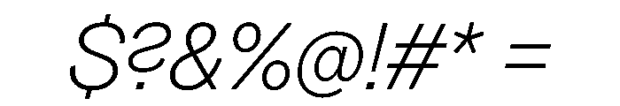 Greed TRIAL StandardLightItalic Instance Font OTHER CHARS