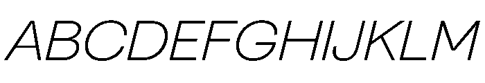 Greed TRIAL WideLightItalic Instance Font UPPERCASE
