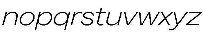 Greed TRIAL WideLightItalic Instance Font LOWERCASE