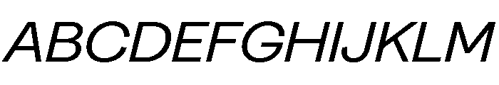 Greed TRIAL WideRegularItalic Instance Font UPPERCASE