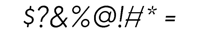Greycliff Light Oblique Font OTHER CHARS