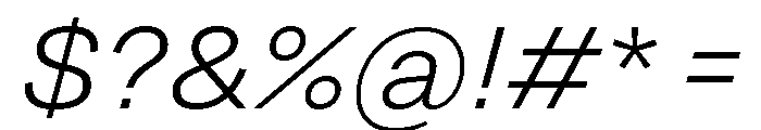 Grtsk Light Slant Font OTHER CHARS