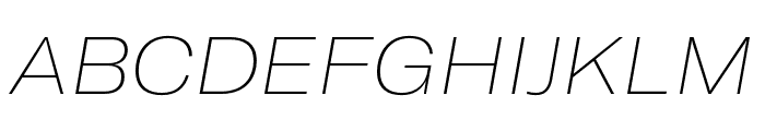 GT America Extended Ultra Light Italic Font UPPERCASE