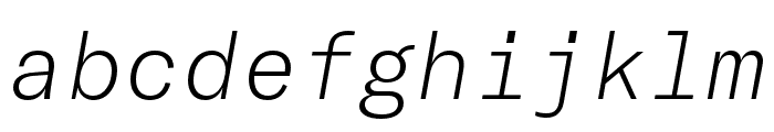 GT America Mono Thin Italic Font LOWERCASE