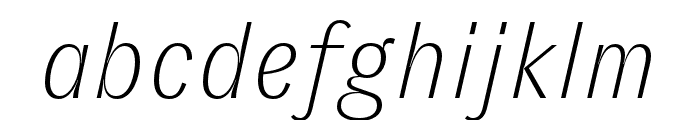 GT Zirkon Thin Italic Font LOWERCASE