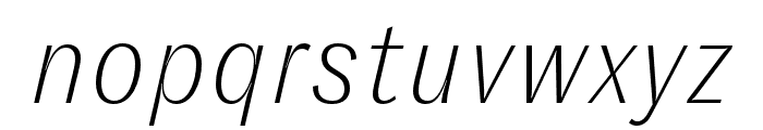 GT Zirkon Thin Italic Font LOWERCASE