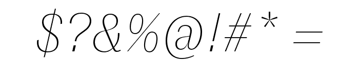 GT Zirkon Ultra Light Italic Font OTHER CHARS