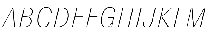 GT Zirkon Ultra Light Italic Font UPPERCASE