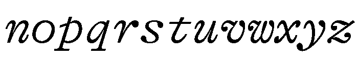 GTAlpinaTypewriter LtIt Font LOWERCASE