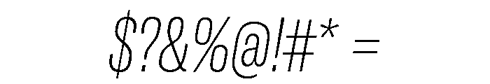 GTAmericaLCGV CompressedUltraLightItalic Font OTHER CHARS