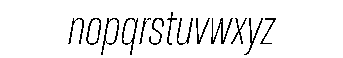 GTAmericaLCGV CompressedUltraLightItalic Font LOWERCASE