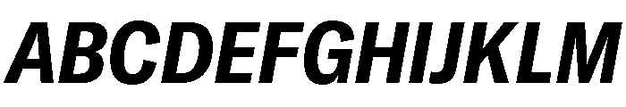 GTAmericaLCGV CondensedBoldItalic Font UPPERCASE
