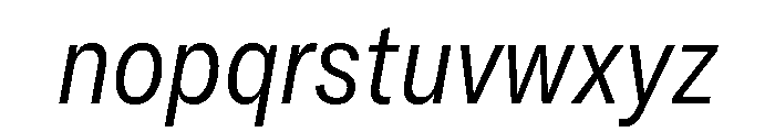 GTAmericaLCGV CondensedLightItalic Font LOWERCASE
