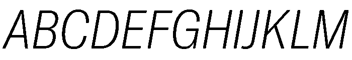 GTAmericaLCGV CondensedThinItalic 2 Font UPPERCASE