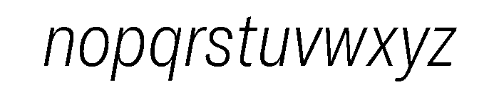 GTAmericaLCGV CondensedThinItalic 2 Font LOWERCASE
