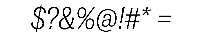 GTAmericaLCGV CondensedThinItalic Font OTHER CHARS