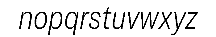 GTAmericaLCGV CondensedThinItalic Font LOWERCASE