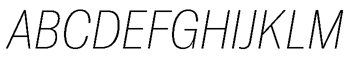 GTAmericaLCGV CondensedUltraLightItalic 2 Font UPPERCASE