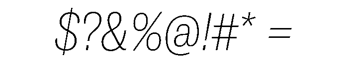 GTAmericaLCGV CondensedUltraLightItalic Font OTHER CHARS