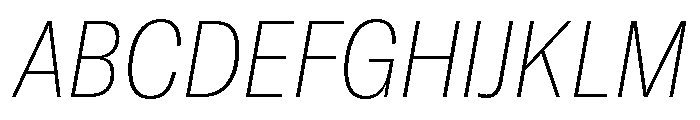 GTAmericaLCGV CondensedUltraLightItalic Font UPPERCASE