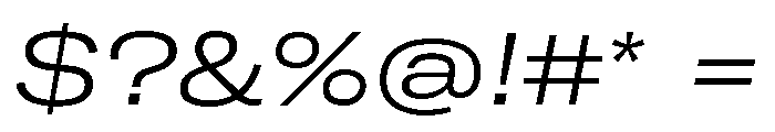 GTAmericaLCGV ExpandedLightItalic Font OTHER CHARS