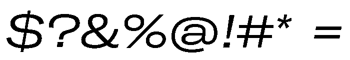 GTAmericaLCGV ExpandedRegularItalic Font OTHER CHARS