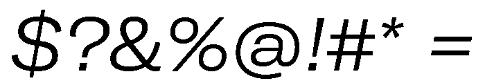 GTAmericaLCGV ExtendedLightItalic Font OTHER CHARS