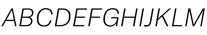 GTAmericaLCGV ThinItalic Font UPPERCASE