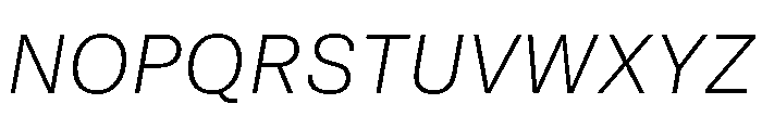 GTAmericaLCGV ThinItalic Font UPPERCASE