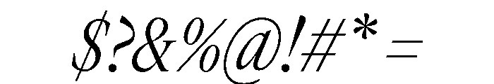 GTCanon LNarrowLightItalic Font OTHER CHARS