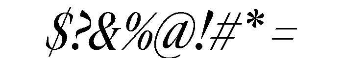 GTCanon LNarrowMediumItalic 2 Font OTHER CHARS