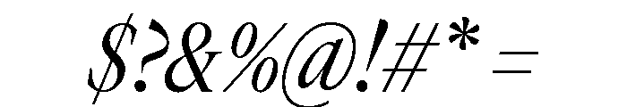 GTCanon LNarrowRegularItalic Font OTHER CHARS