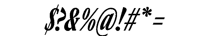 GTCanon MCondensedHeavyItalic Font OTHER CHARS