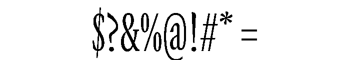 GTCanon MCondensedLight Font OTHER CHARS