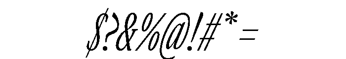 GTCanon MCondensedLightItalic Font OTHER CHARS