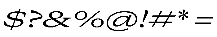 GTCanon MExpandedRegularItalic 2 Font OTHER CHARS