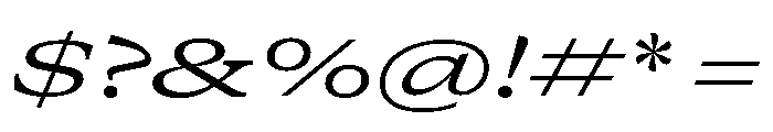 GTCanon MExpandedRegularItalic Font OTHER CHARS