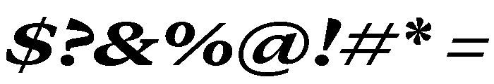 GTCanon MExtendedHeavyItalic Font OTHER CHARS