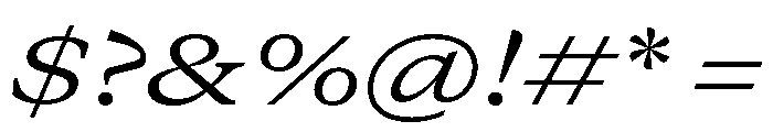 GTCanon MExtendedRegularItalic 2 Font OTHER CHARS