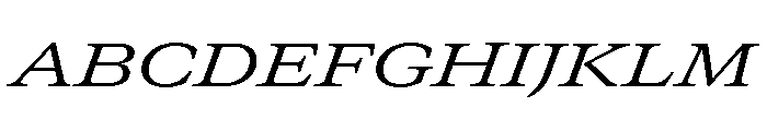 GTCanon MExtendedRegularItalic 2 Font UPPERCASE